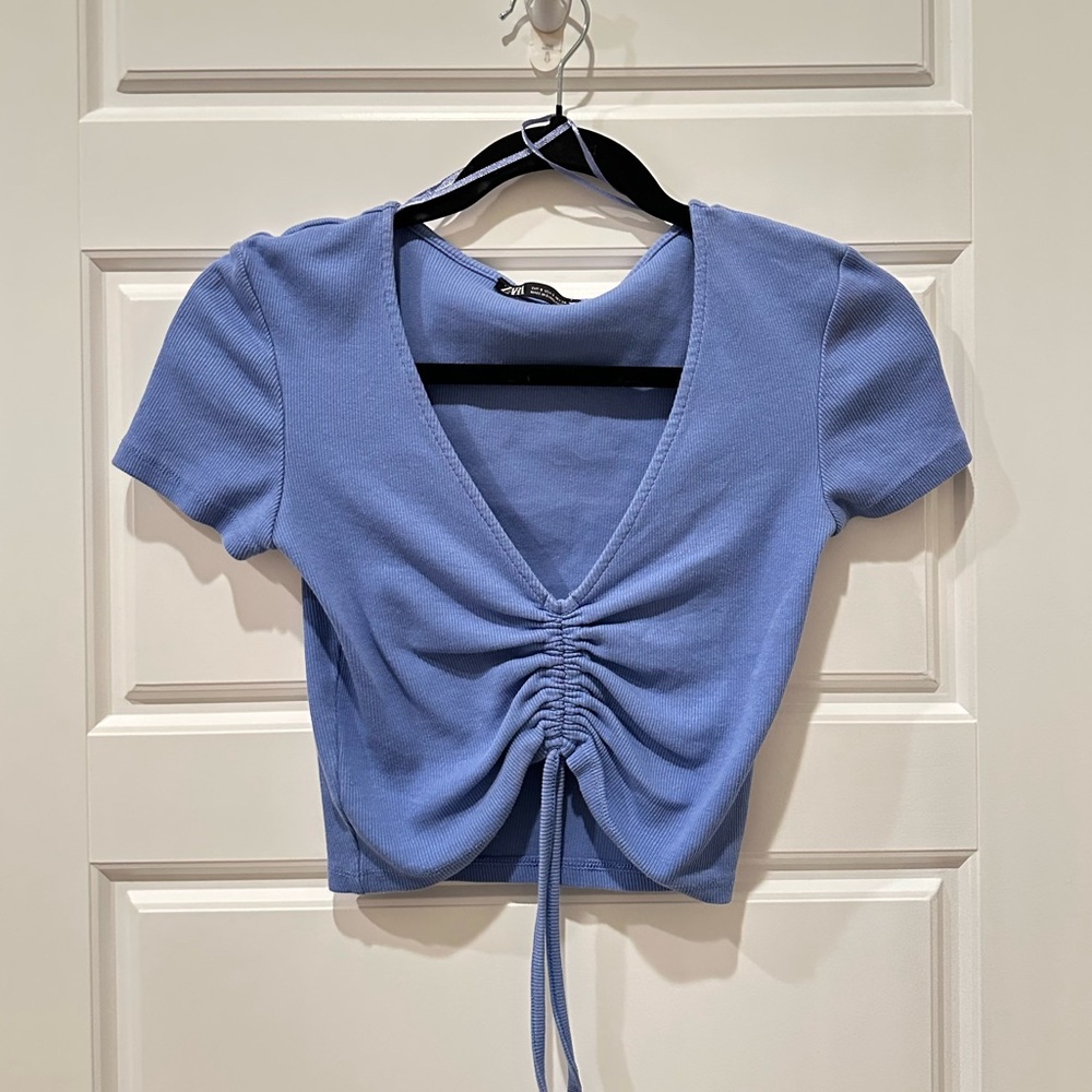 💙 Zara Ruched Crop Top - Size XS 💙